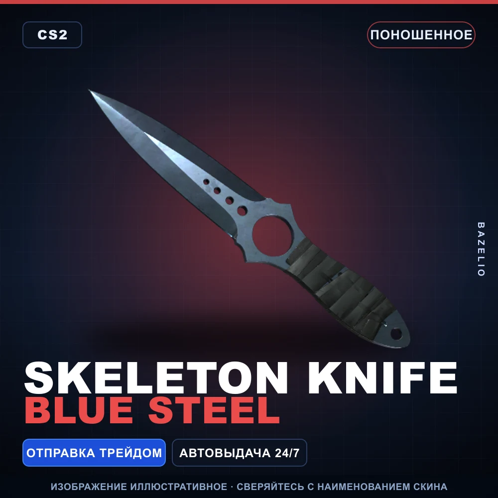 Skeleton Knife | Blue Steel | Well-Worn
