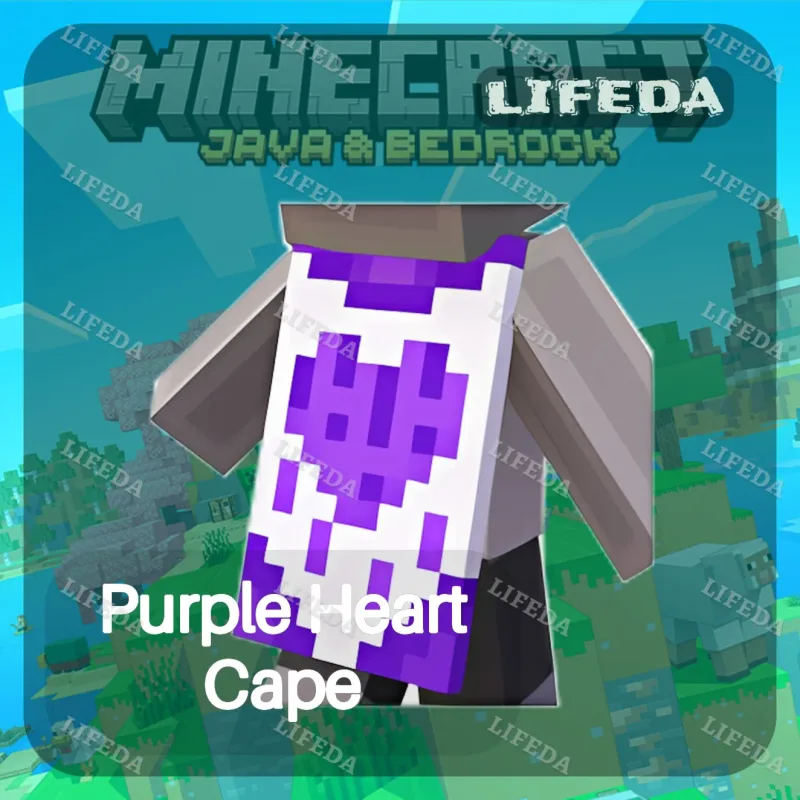 Minecraft — код на плащ Purple Heart Cape для Java и Bedrock