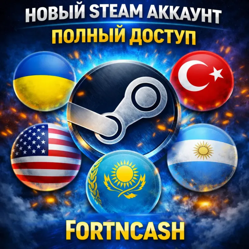 Новый аккаунт Steam с выбором региона — Украина, Турция, Казахстан, США