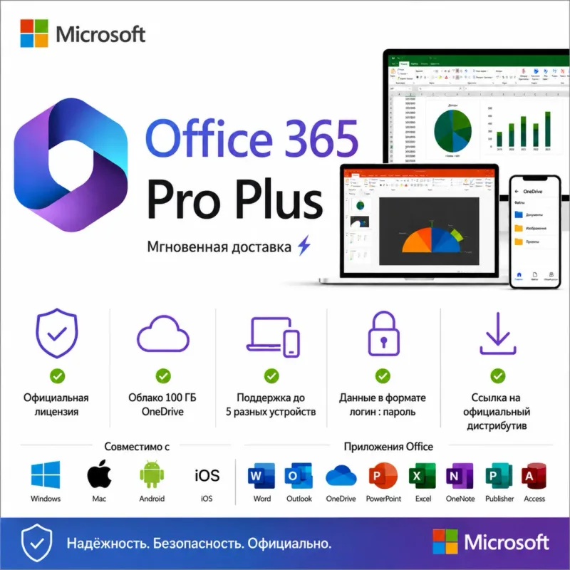 Microsoft Office 365 Pro Plus — готовый аккаунт на 5 устройств