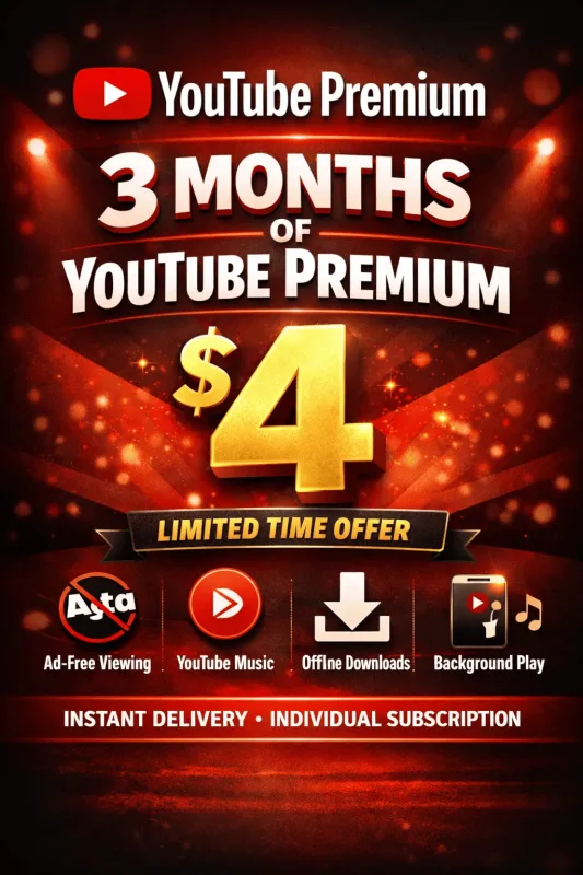 YouTube Premium на 3 месяца — индивидуальная подписка